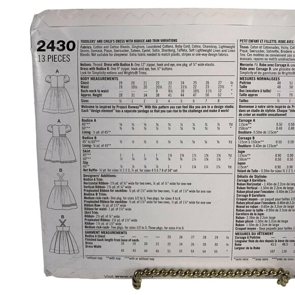 Simplicity 2430 Project Runway Bodice Dress Sundress Pattern Size BB 4 - 8 Uncut - Picture 5 of 7